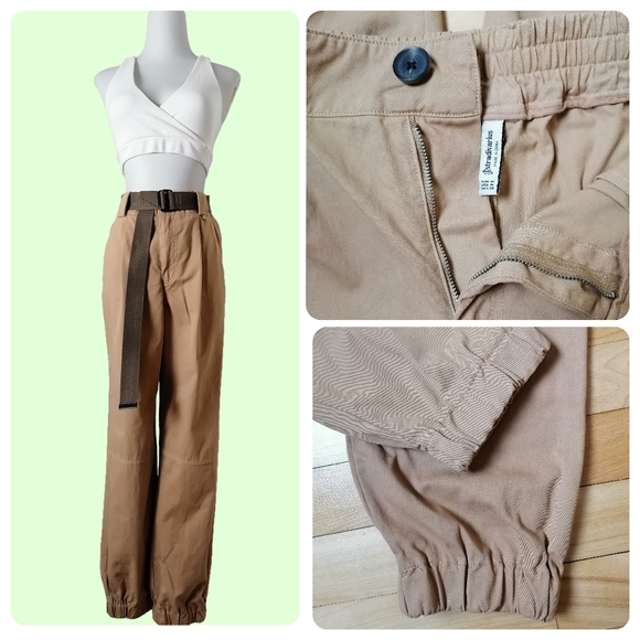 🦊 vintage khaki high-rise casual pants by stradivarius - Picture 6 of 6